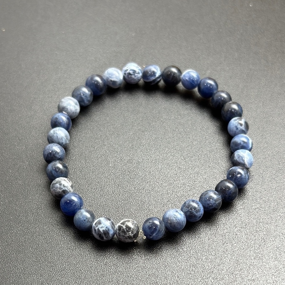 Blue sodalite 6mm Beaded‎ Bracelet